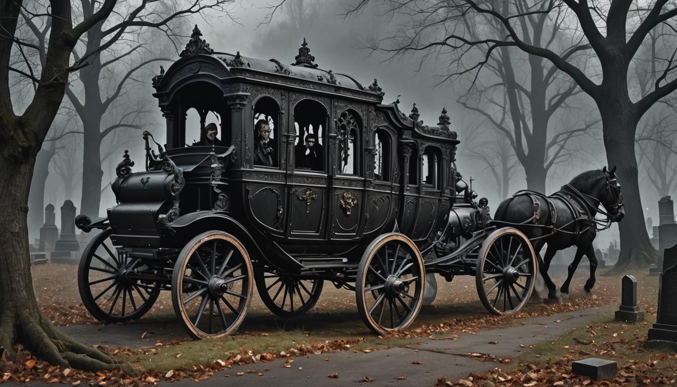 Sinister Gothic Graveyard Funeral Carriage