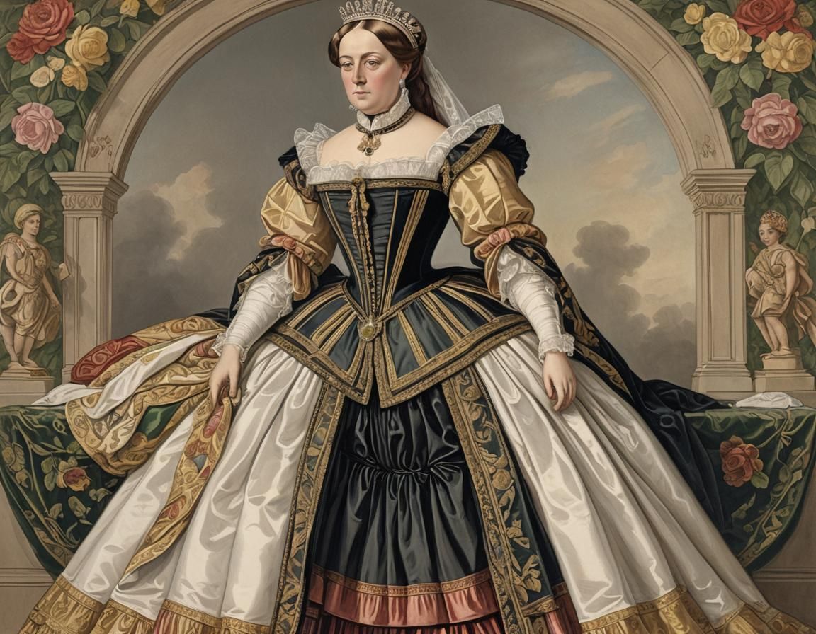 Queen Victoria in Pride Pantaloons: A Pre-Raphaelite Vision