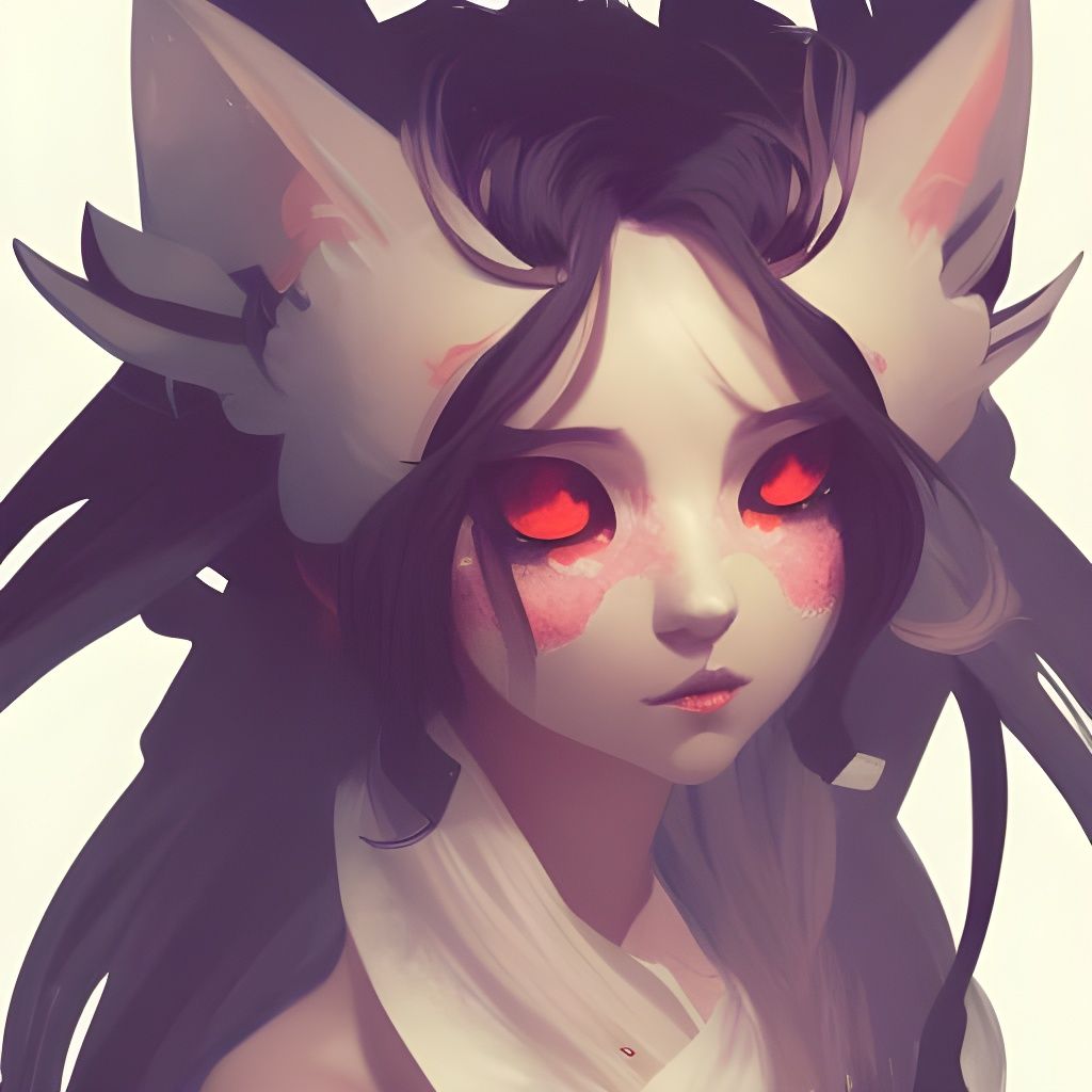Chibi Kitsune Portrait in Hyperdetailed Style