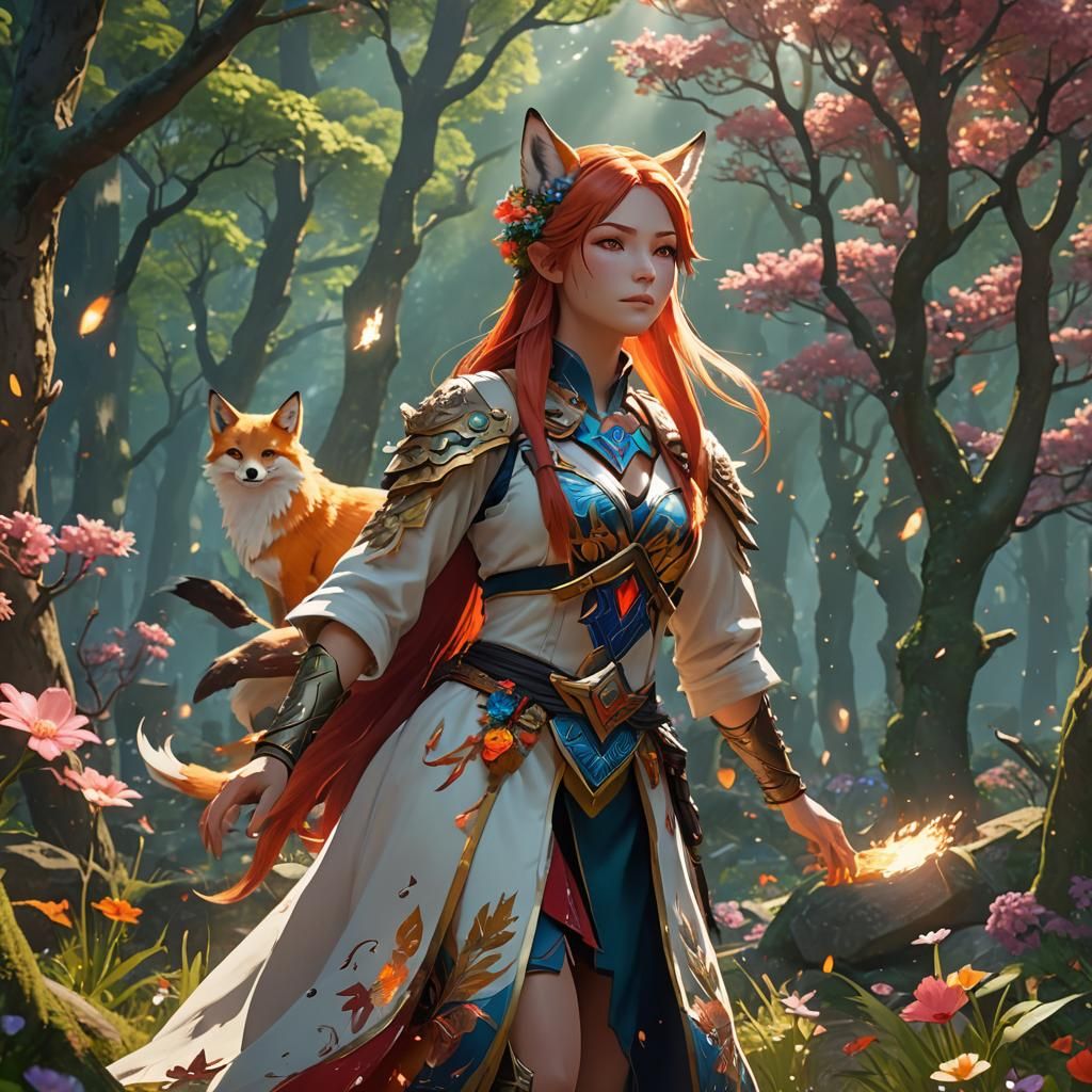 Kitsune in the forest