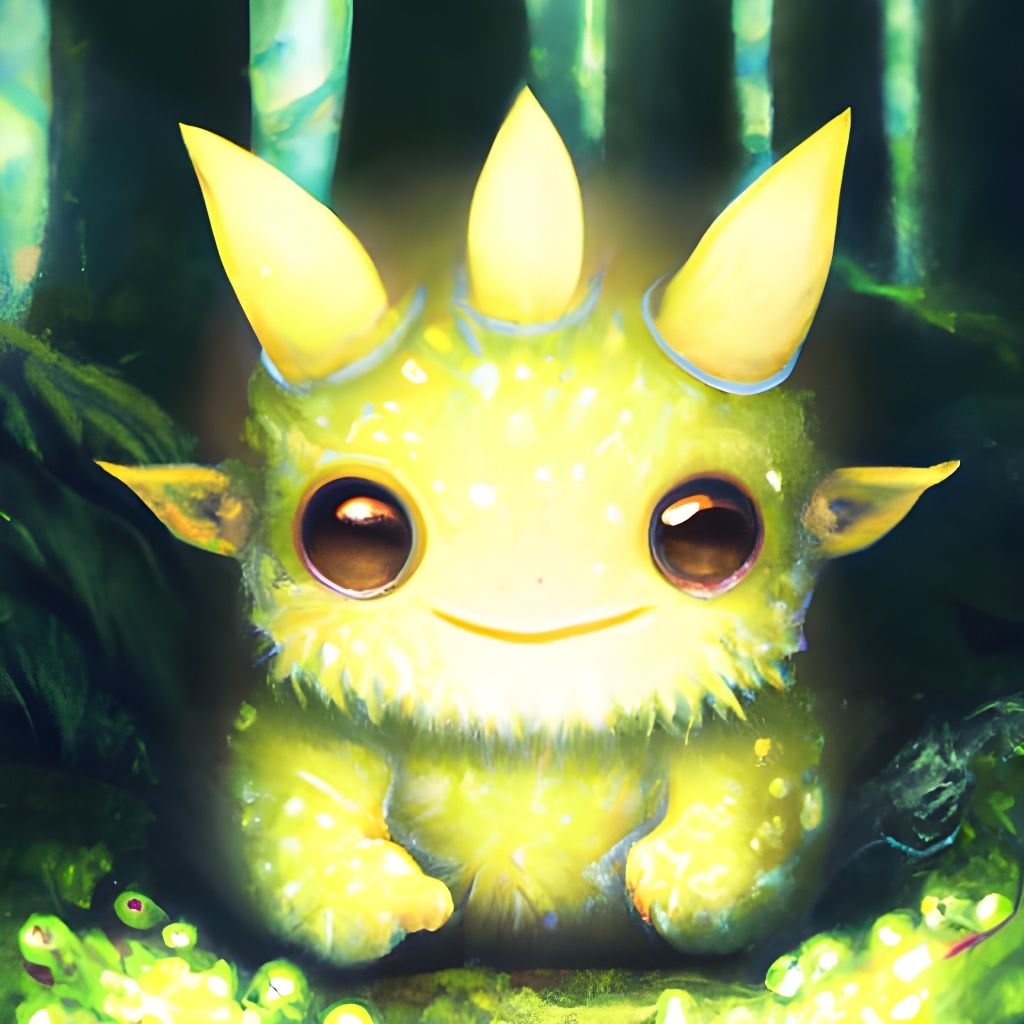 Adorable Chibi Monster Portrait in Forest