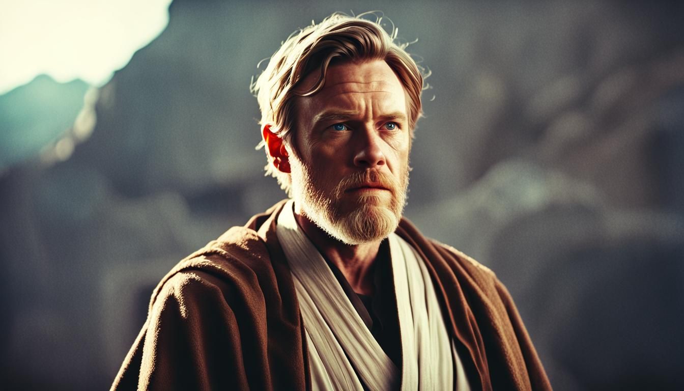 Cinematic Film Still of Obi-Wan Kenobi