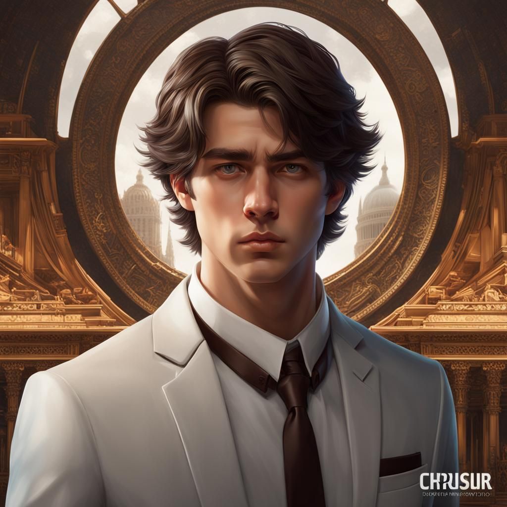 Attractive Boy Portrait in Hyperdetailed Matte Photography