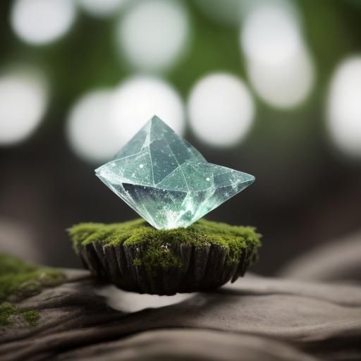 Macro Crystal Paw on Mossy Forest Floor