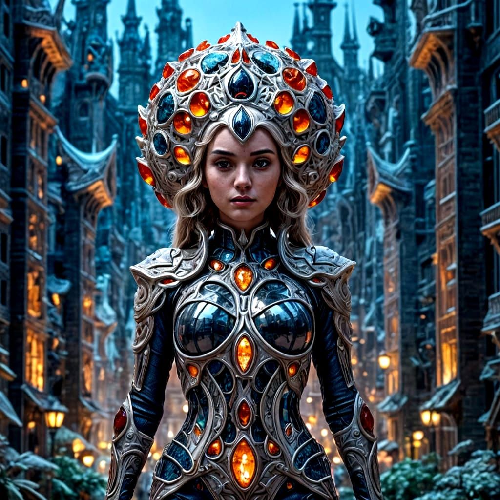 Futuristic City in Intricate Gaudi Style