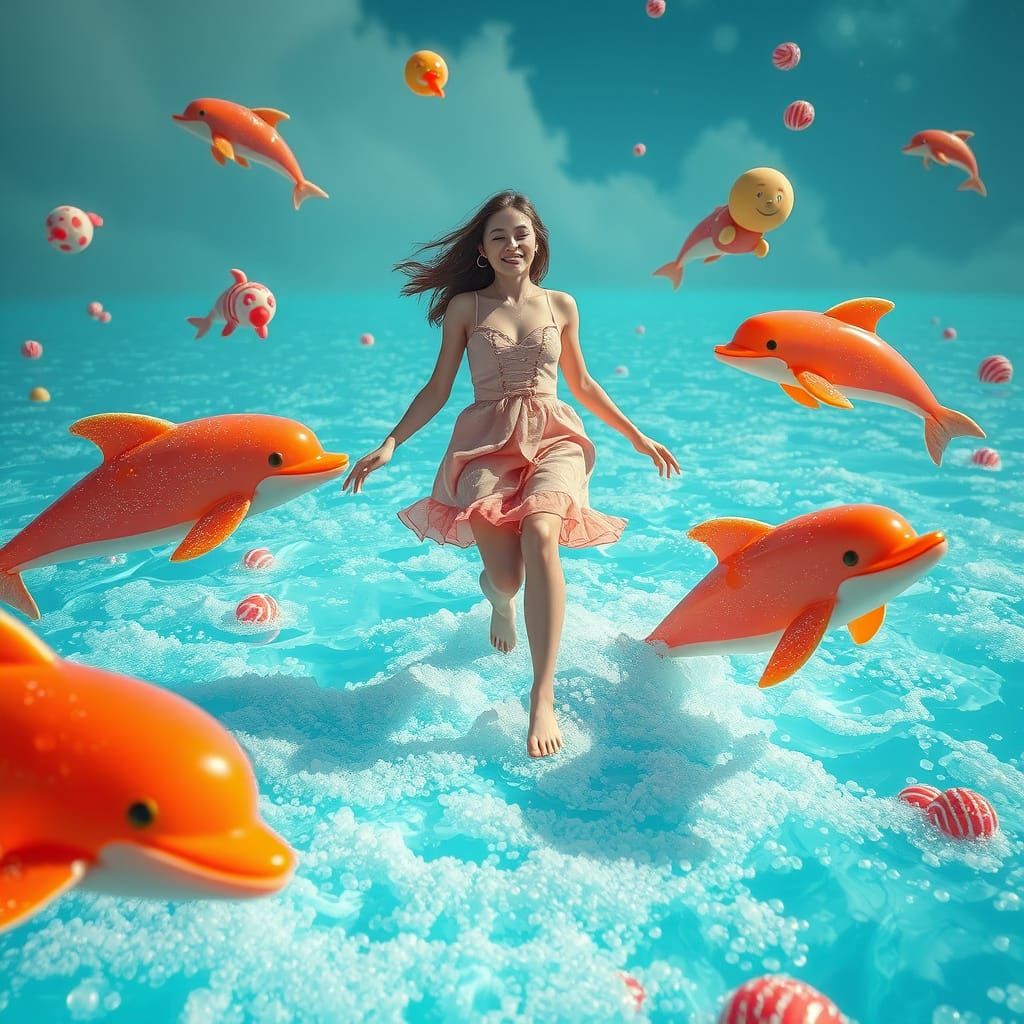 Soda Sea Dreamscape with Candy Creatures