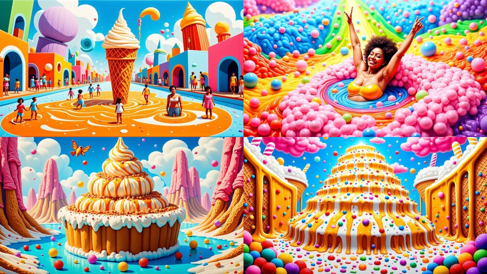 Immersive Caramel Sundae in Hyperrealism