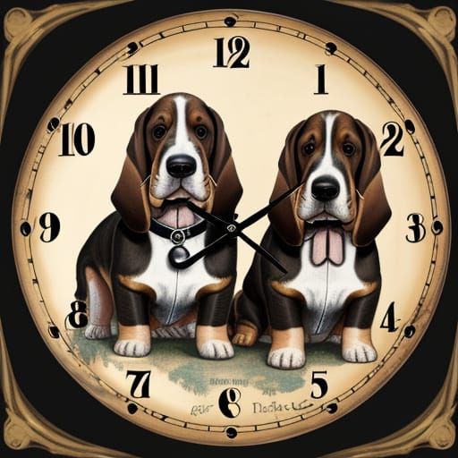 Basset Hounds in Constable & Gauguin Styles