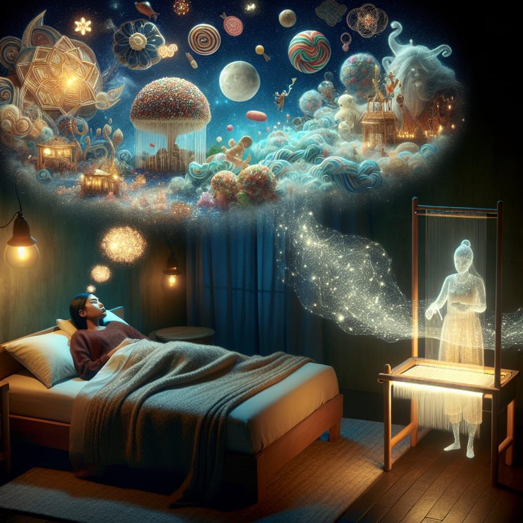 Dream Weaver Creating Fantasy Sweetscape for Sleeping Woman
