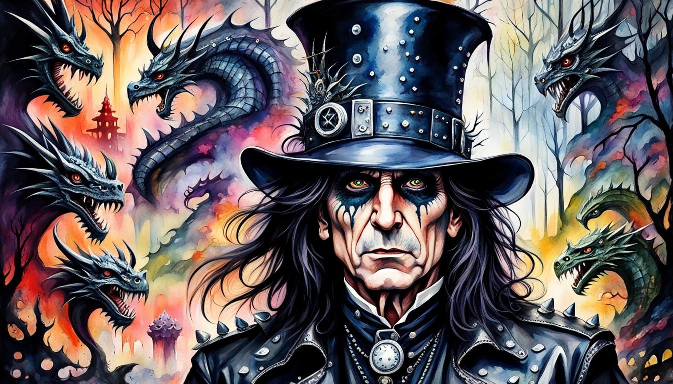 Alice Cooper Inspired Portrait in Gothic Fantasy Forest