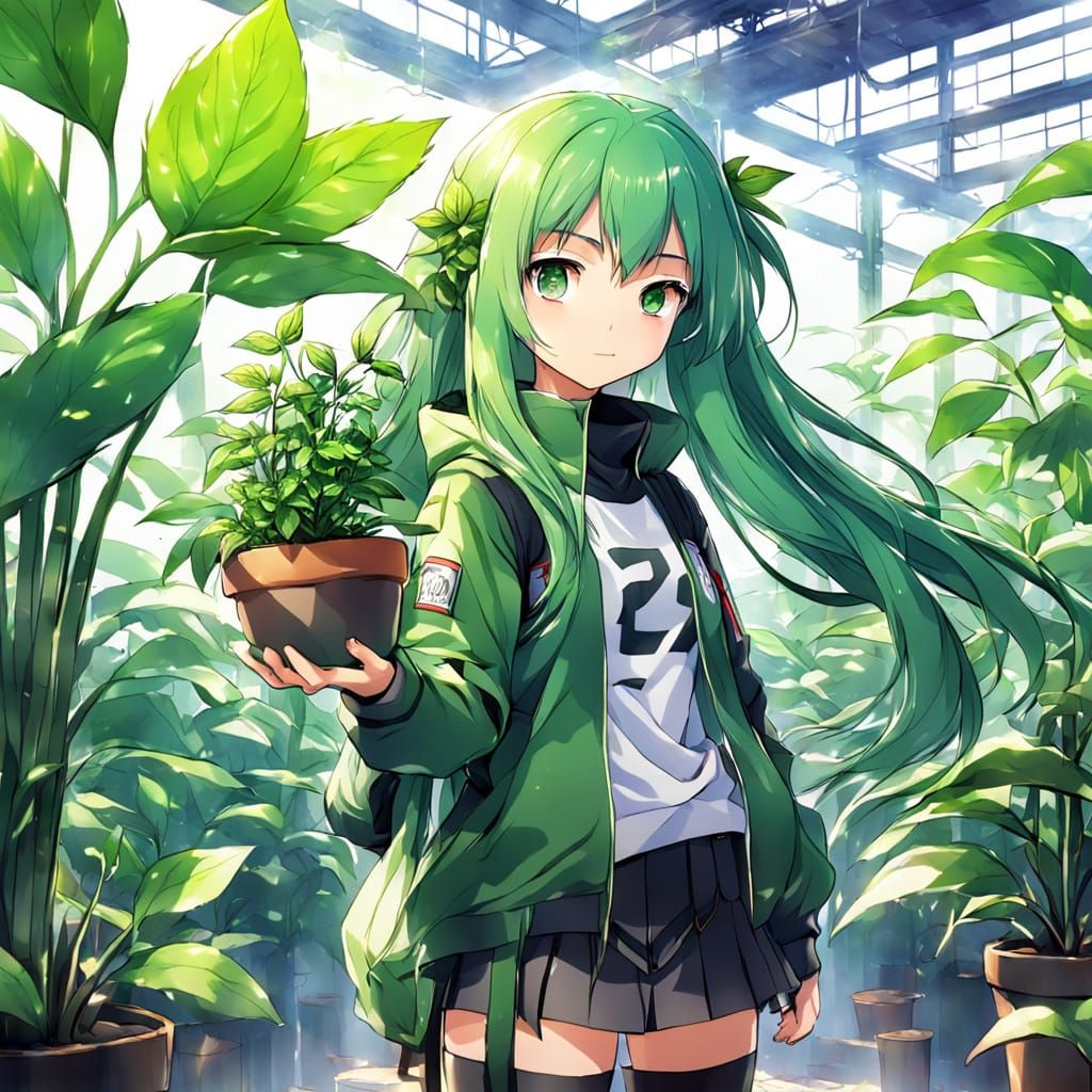 Anime Floral Goddess in Full Bloom