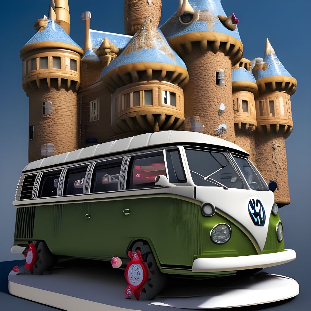 Howl's Moving Volkswagen Bus in Hyperdetailed 3D