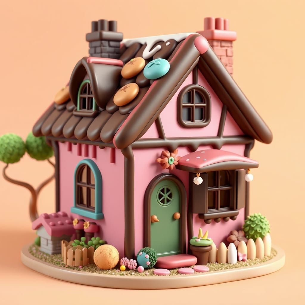 Colorful 3D Chocolate House
