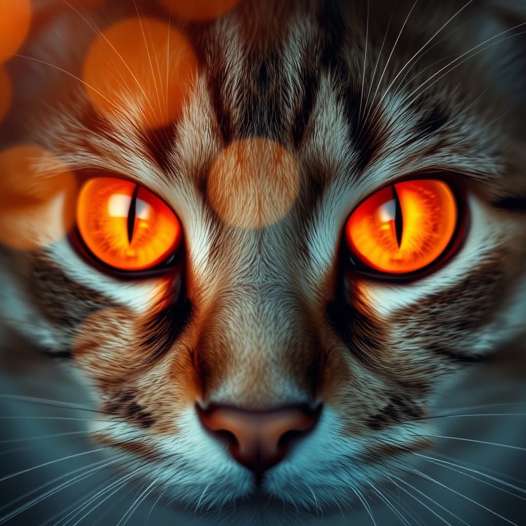 Burnt Orange Cat Eyes in Modern Style