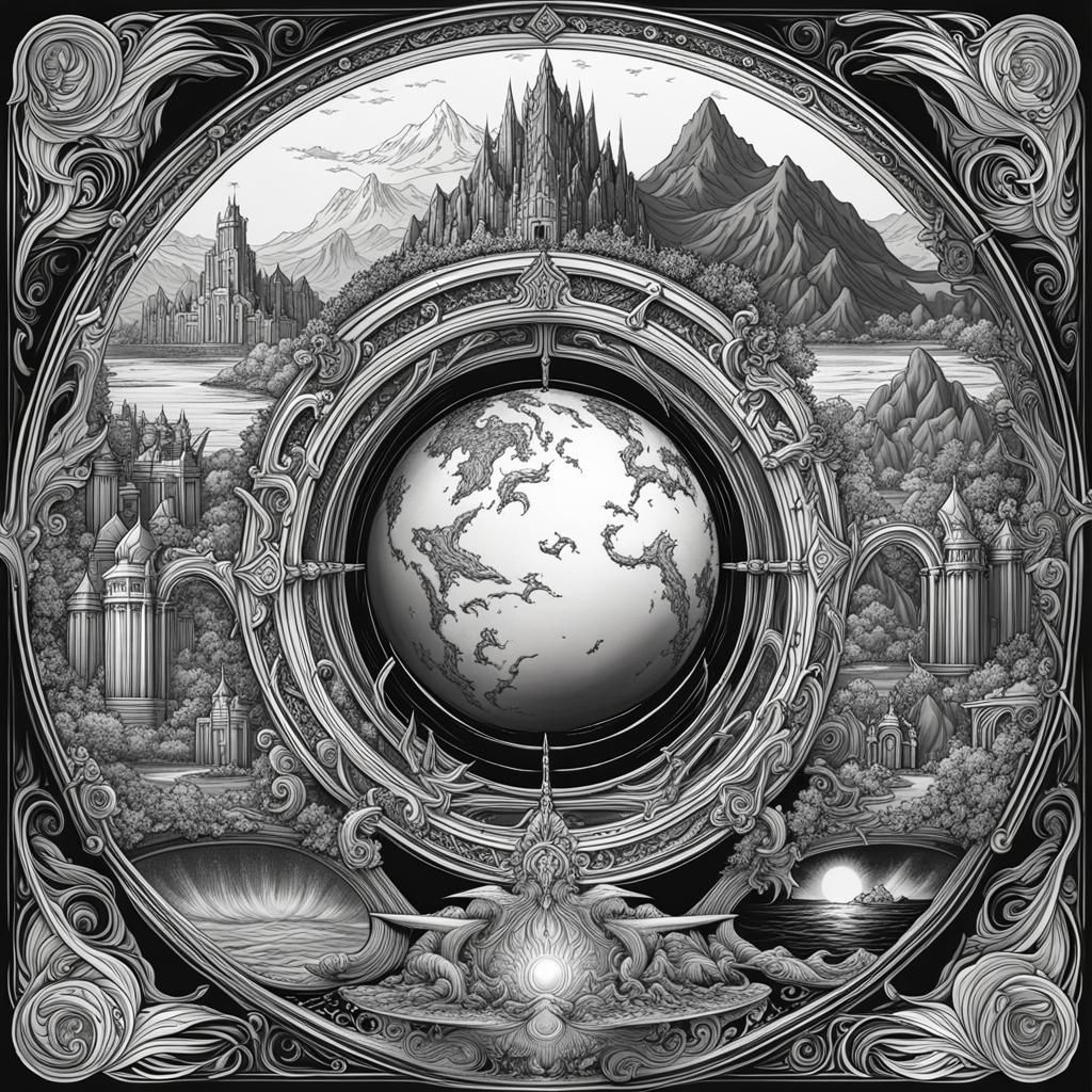 Coloring Book Image: Earth, Wind, Fire, Water