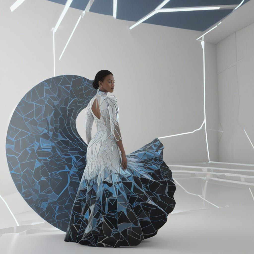 Surreal Futuristic Fashion Concept Art in Cyberpunk Style