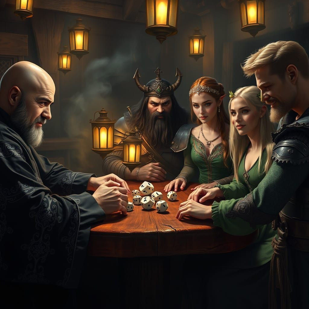 Adventurers Gather in a Cozy Tavern