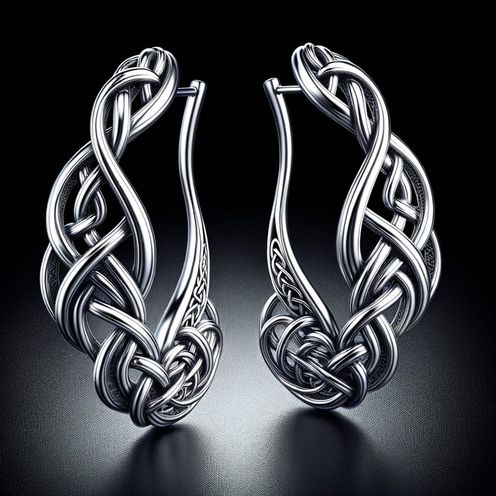 Intricate Celtic Ear Climbers in Shiny Silver