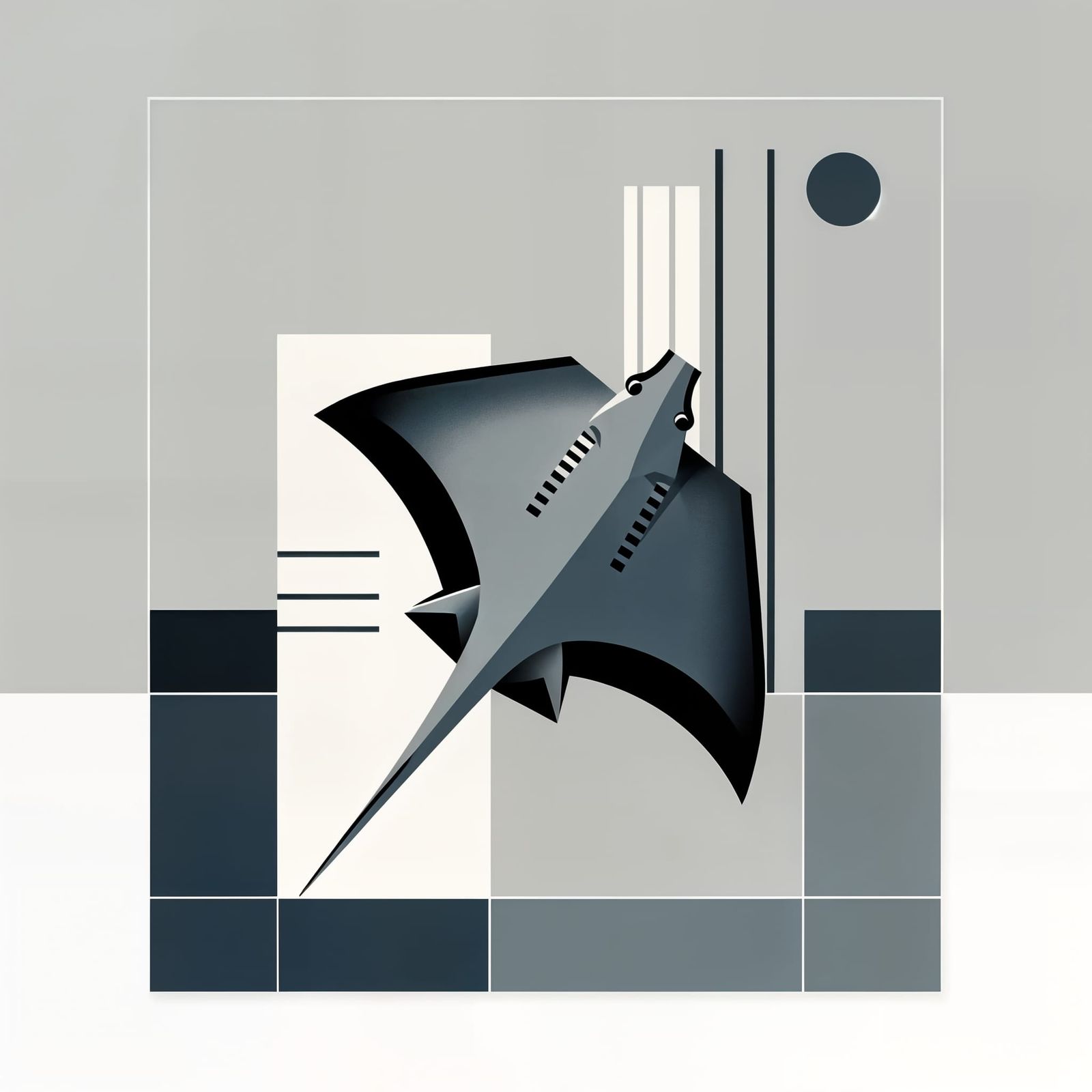 Bauhaus-Inspired Stingray Abstraction