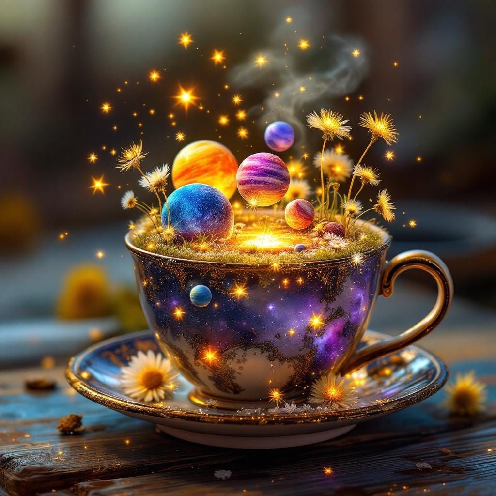 Galaxy in a Coffee Cup: Dreamy Digital Art