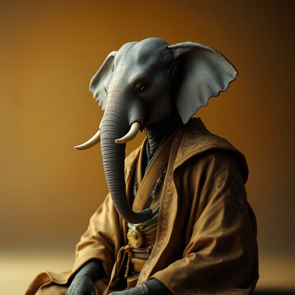 Elephant Samurai in Kimono, Cinematic Style