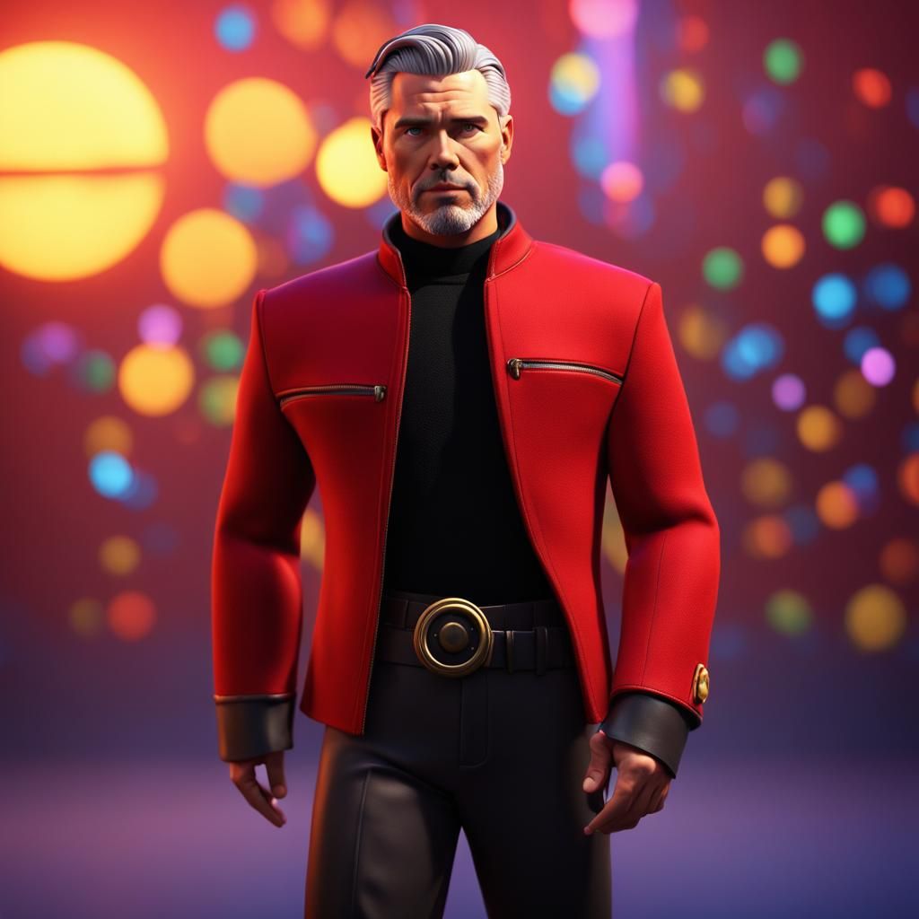 Christopher Pike Character in Pixar style