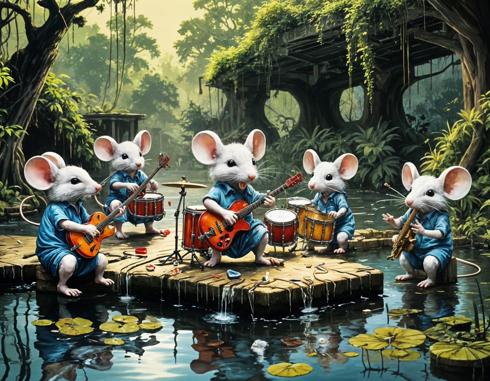 Mice Bayou Band: Graffiti Art Masterpiece