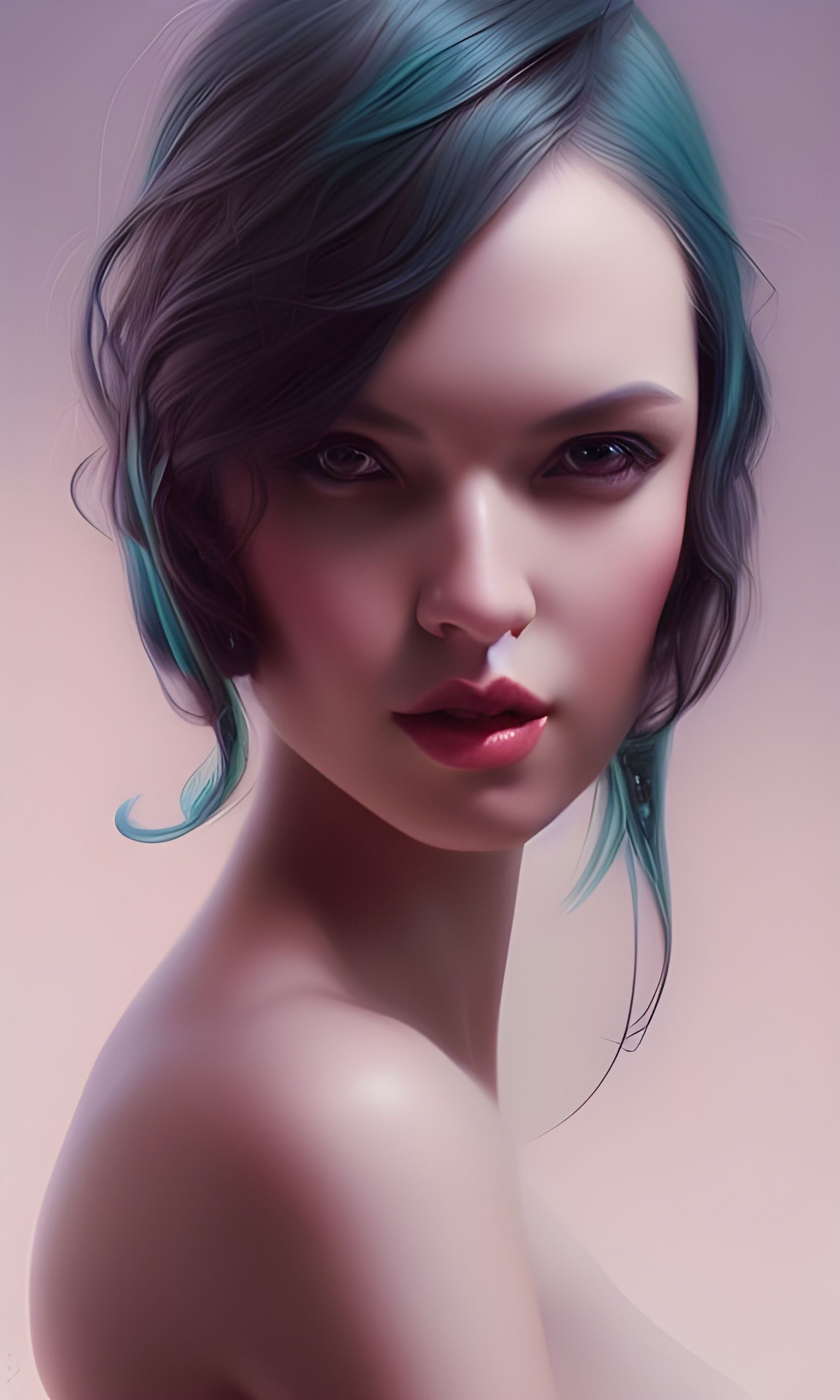 Gorgeous Woman in Digital Matte Painting Style