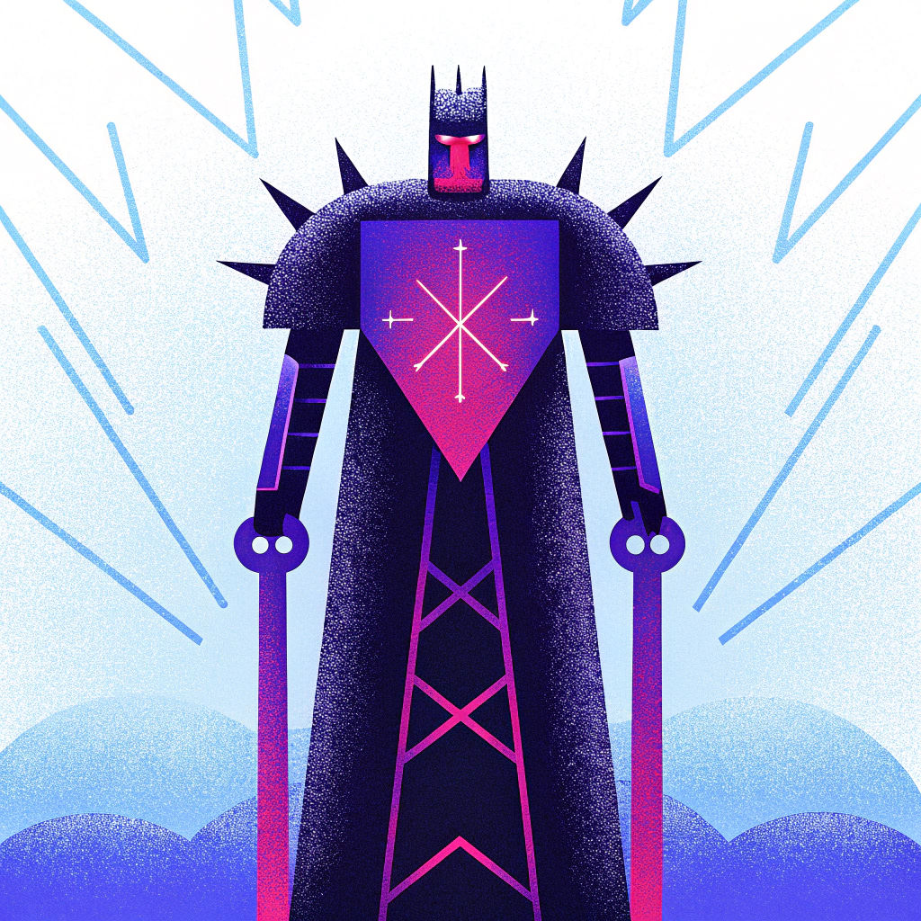 Dreadpunk Paladin in Sinister Armor with Red Runes