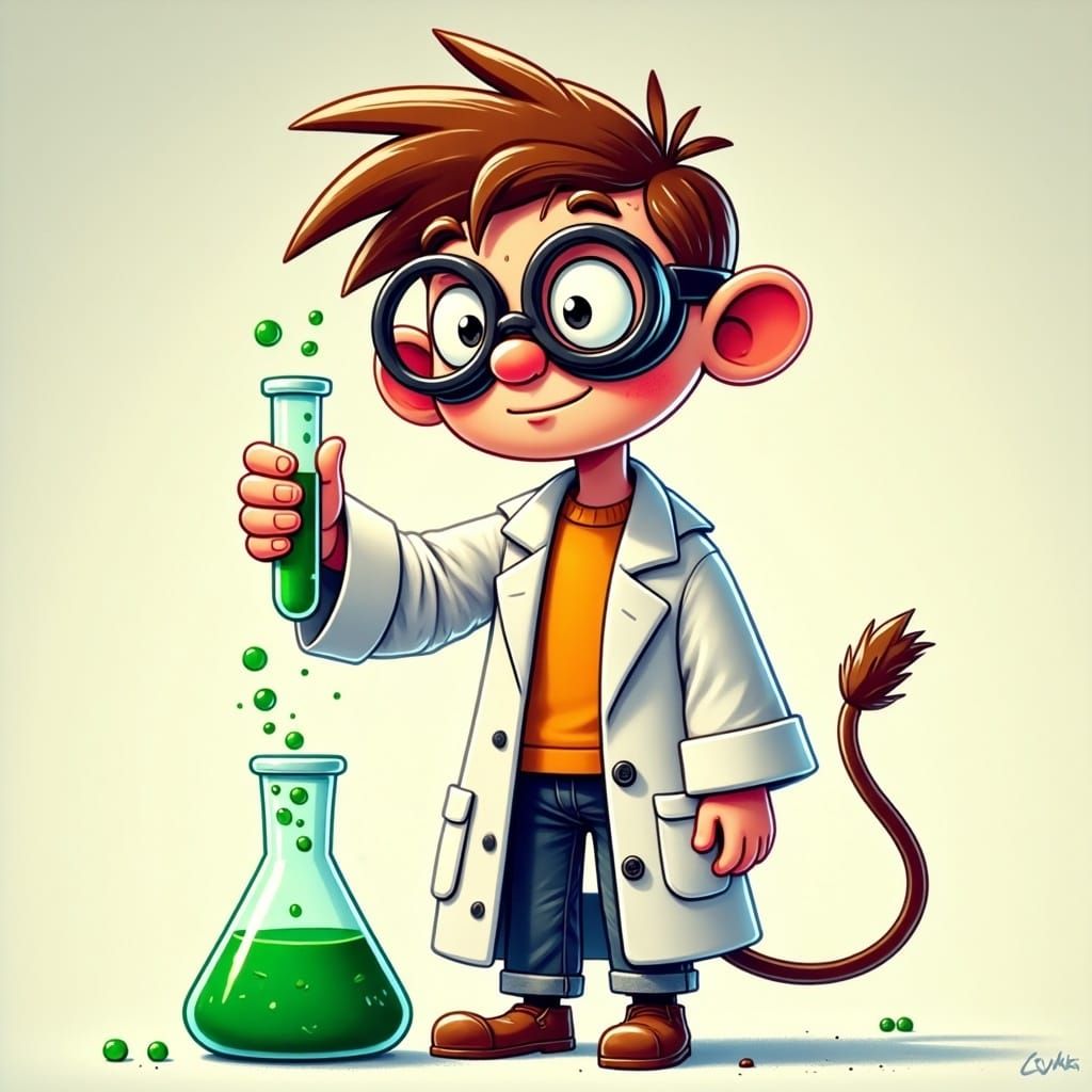 Cartoon Scientist's Risky Experiment, Kovalic Style