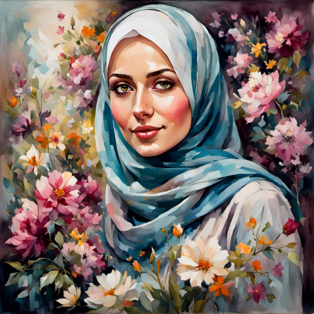 Beautiful Hijabi Portrait in Garden Setting
