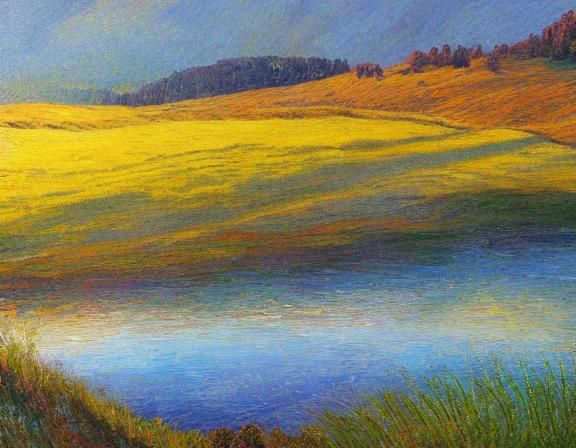 Scottish Autumn Landscape in Impressionist Oil Painting