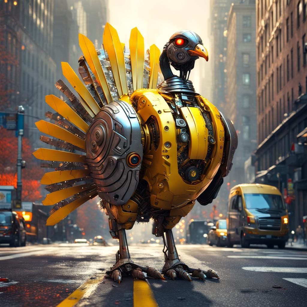 Giant Cyberpunk Turkey Terrorizes Manhattan
