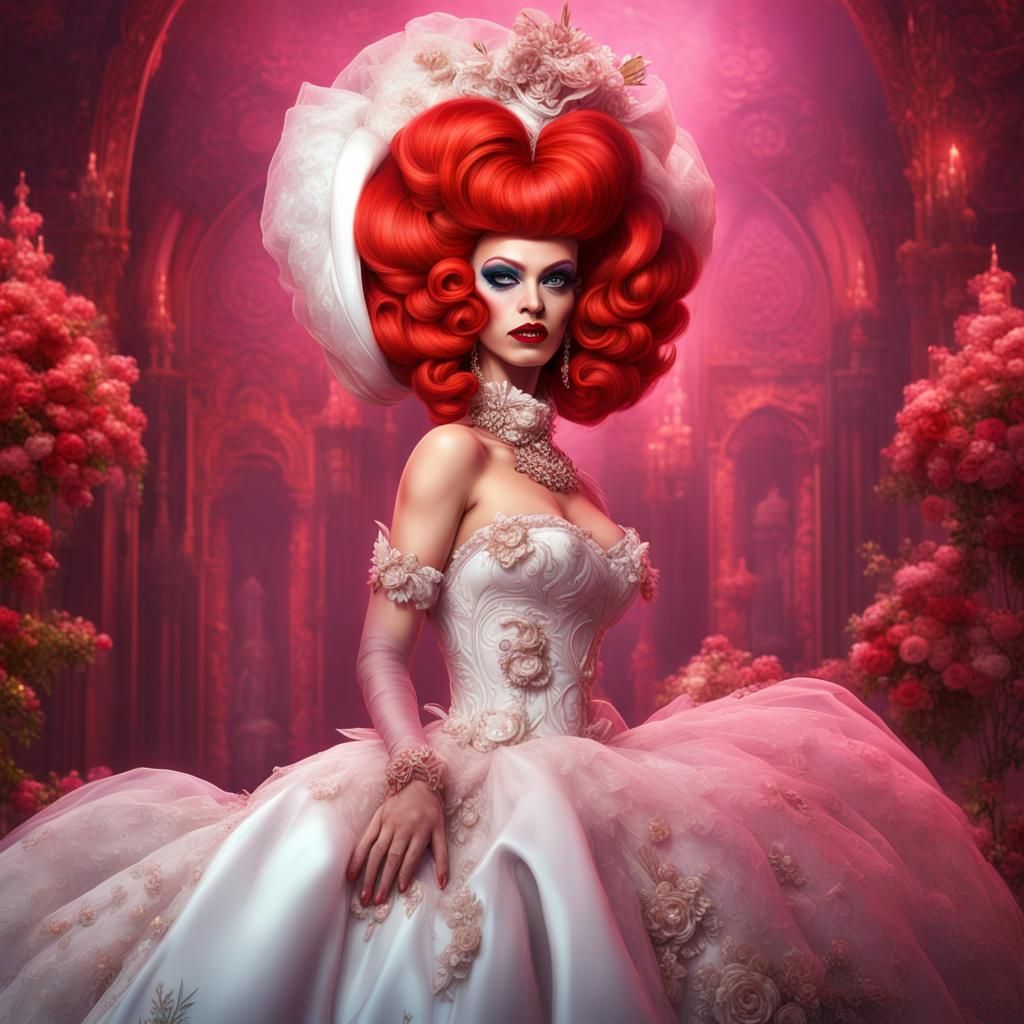 Drag Queens Kissing in Detailed Matte Painting