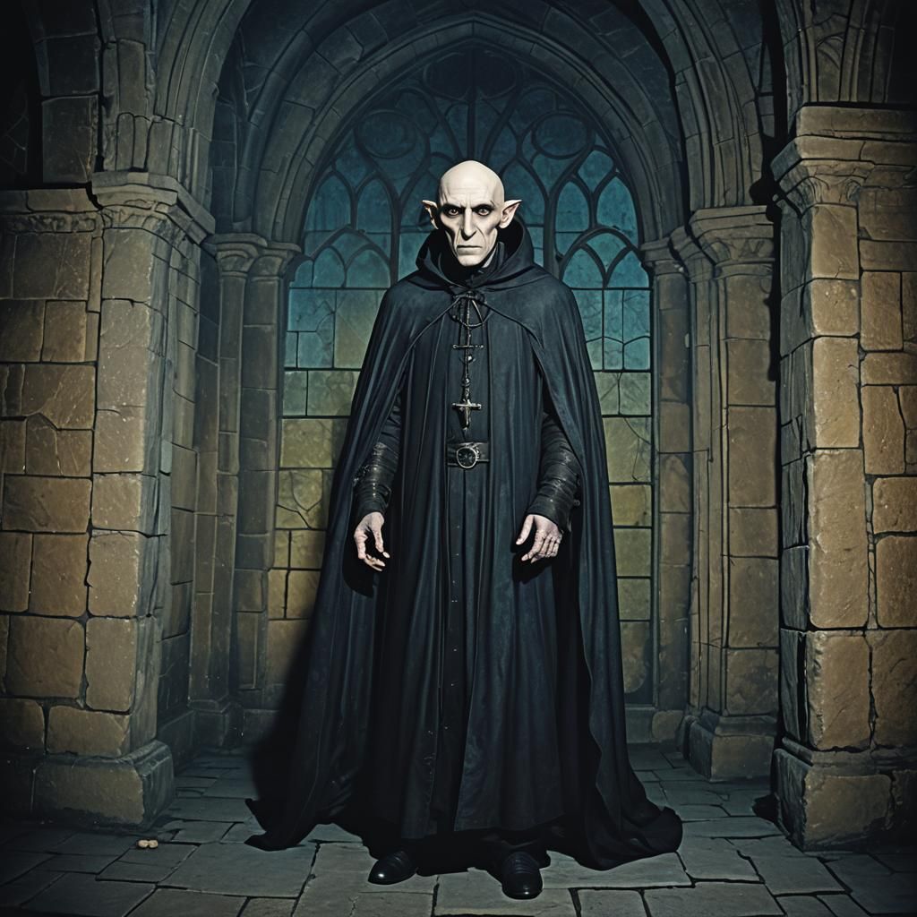 Nosferatu in Gothic Castle Hall: Macabre Horror