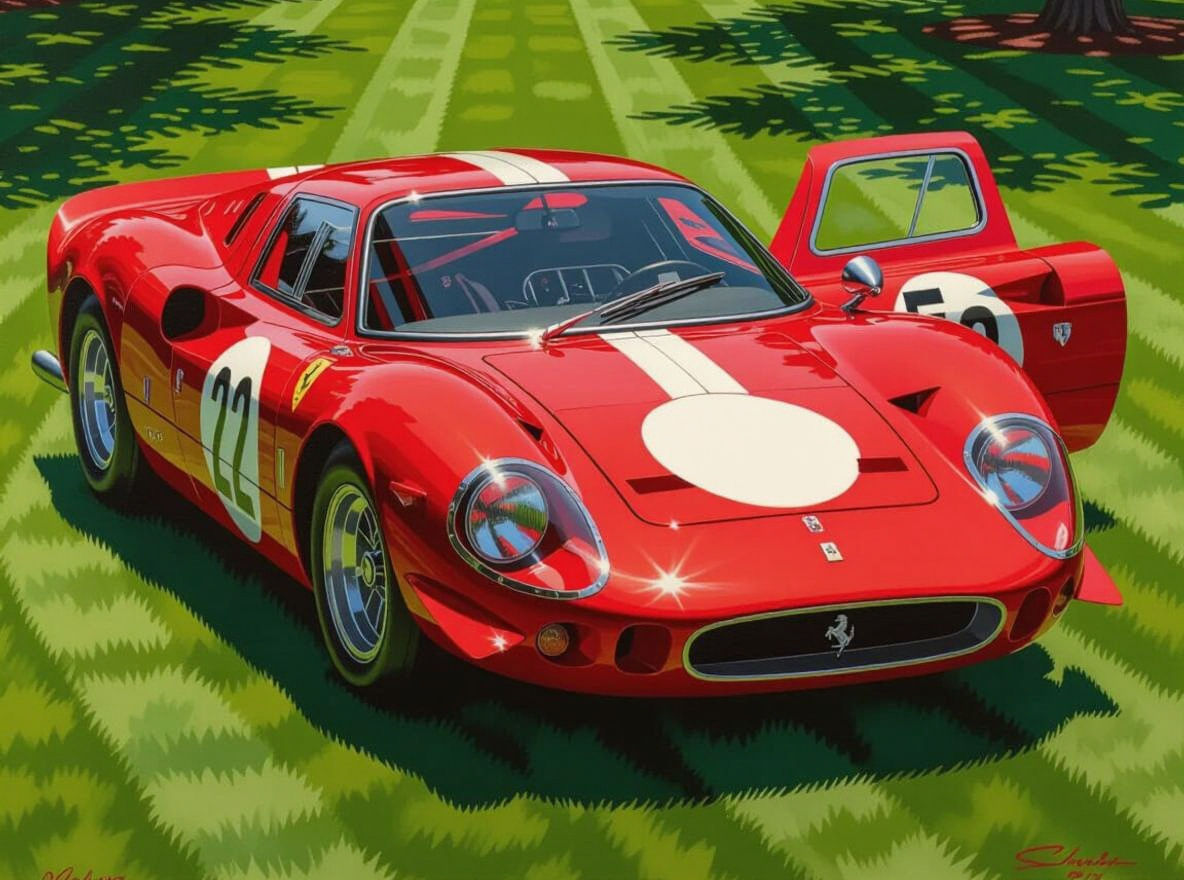 1967 Ferrari 330 P4 in Rosso Corsa Red, NC Wyeth Style