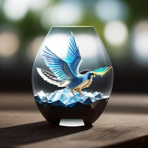 Crystal Falcon Head in Sharp Focus