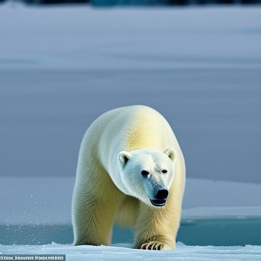 Polar Bear Tests Ice Strength in Detailed Matte Painting
