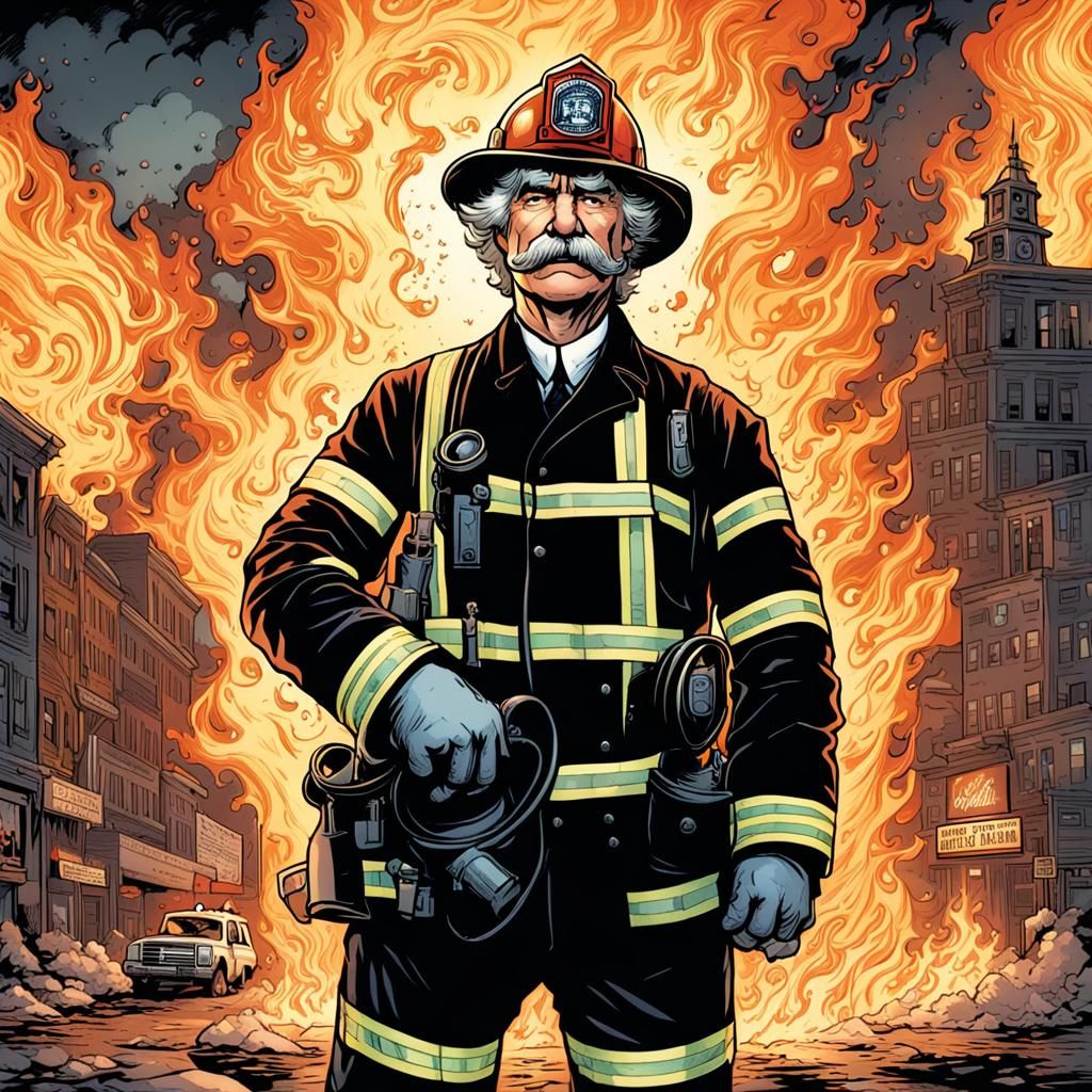 Mark Twain as a NYC Fire Fighter Mark Brooks and Dan Mumford...