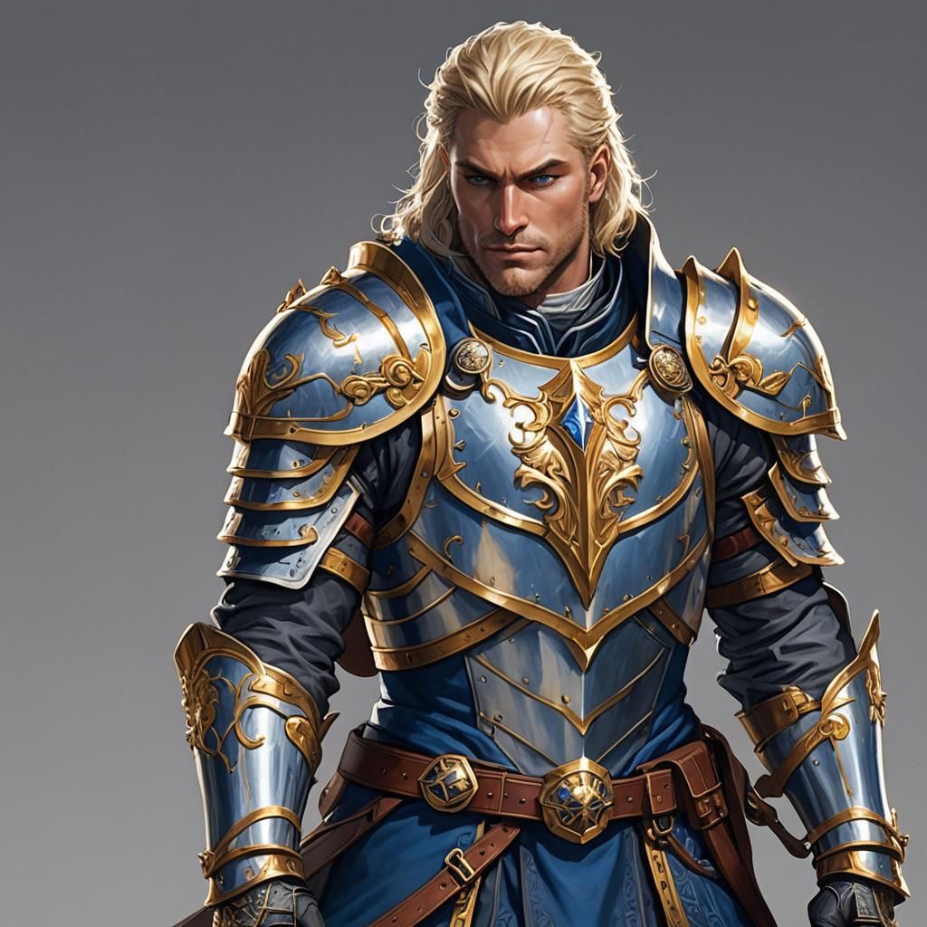 Noble Knight with Radiant Longsword, Fantasy Art