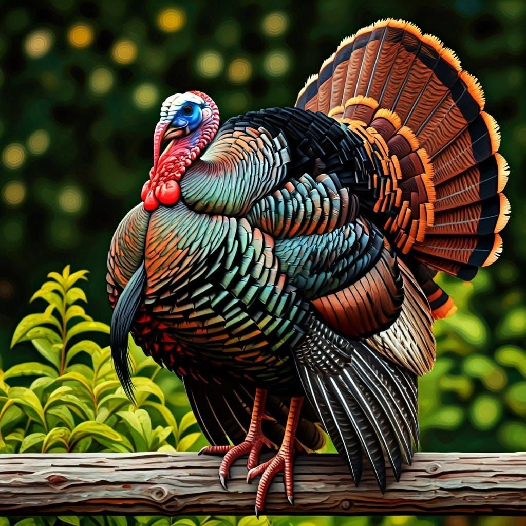 Abstract Turkey Art with Expressive Brushstrokes