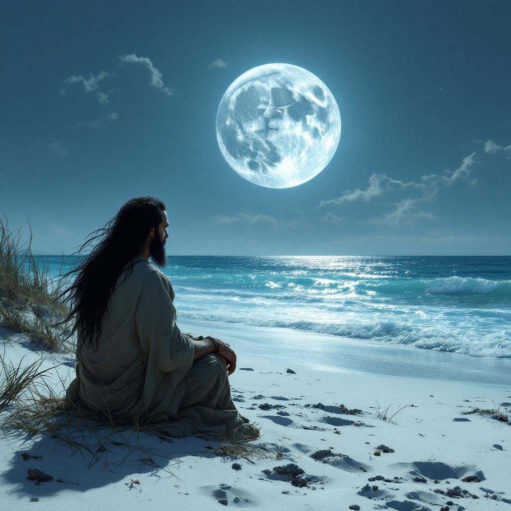 Moonrise on Pensacola Beach: Fantasy Matte Painting