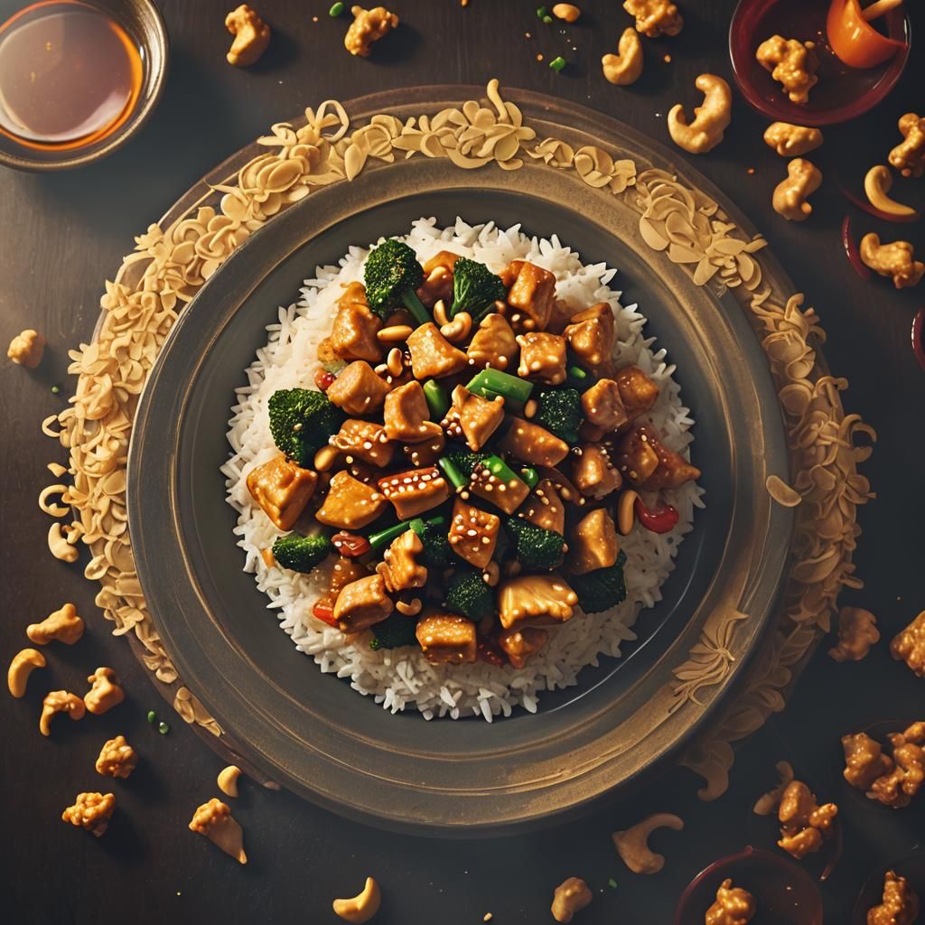 Cinematic Cashew Chicken Stir Fry in Takeaway