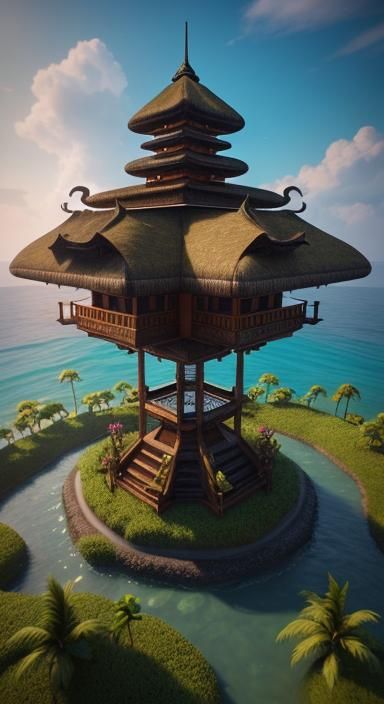 Bali Starling with White Feathers: 3D Art