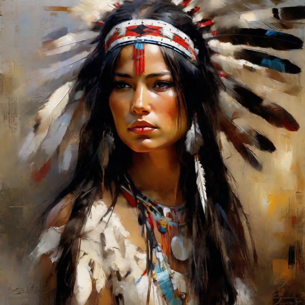 Native American Princess Portrait Inspired by Masters