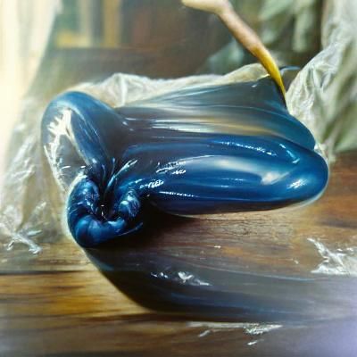 Blue Banana as Oil Painting