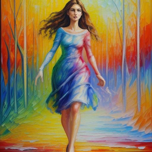 Expressionist Human Design in Impasto Oil Painting