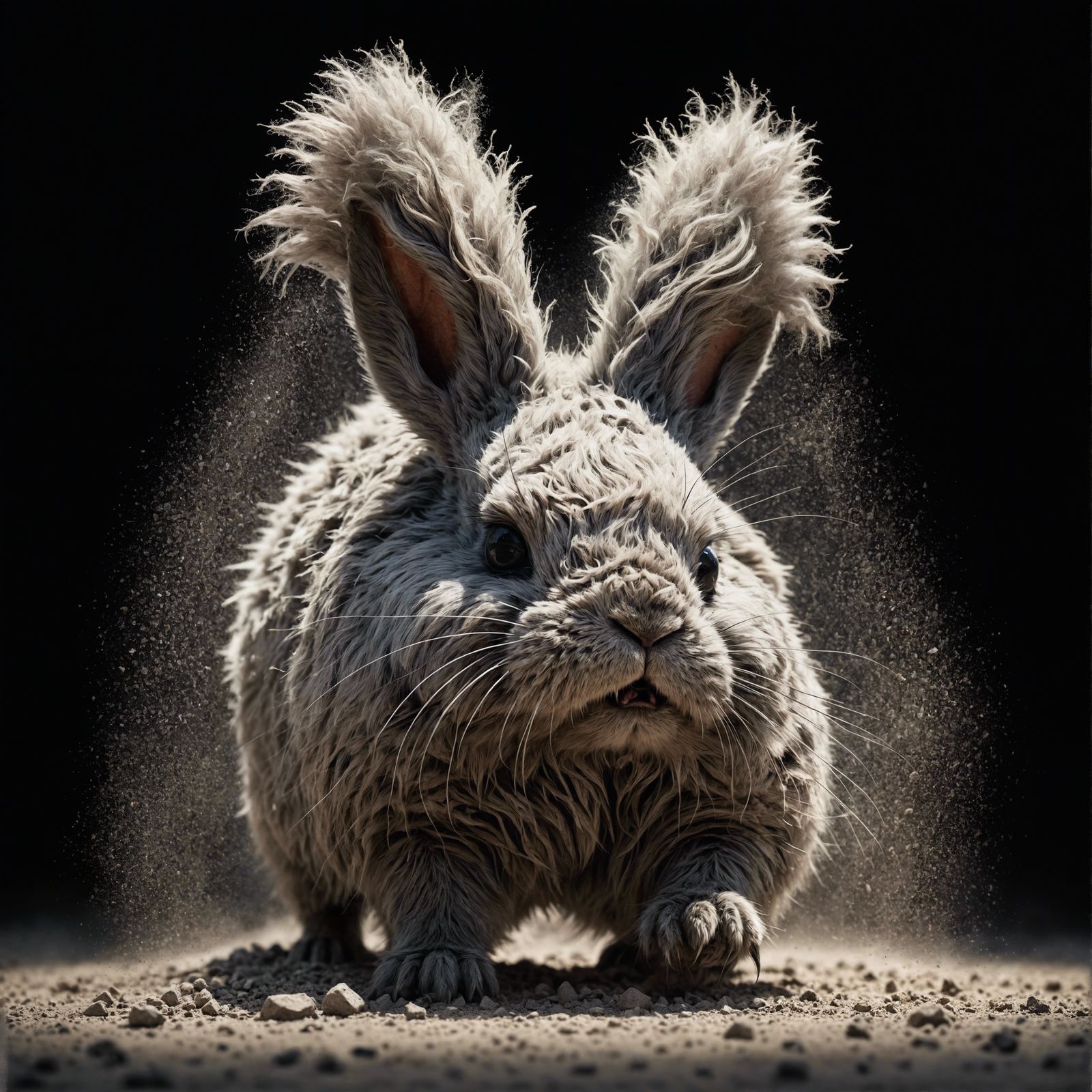 Menacing Giant Dust Bunny Monster