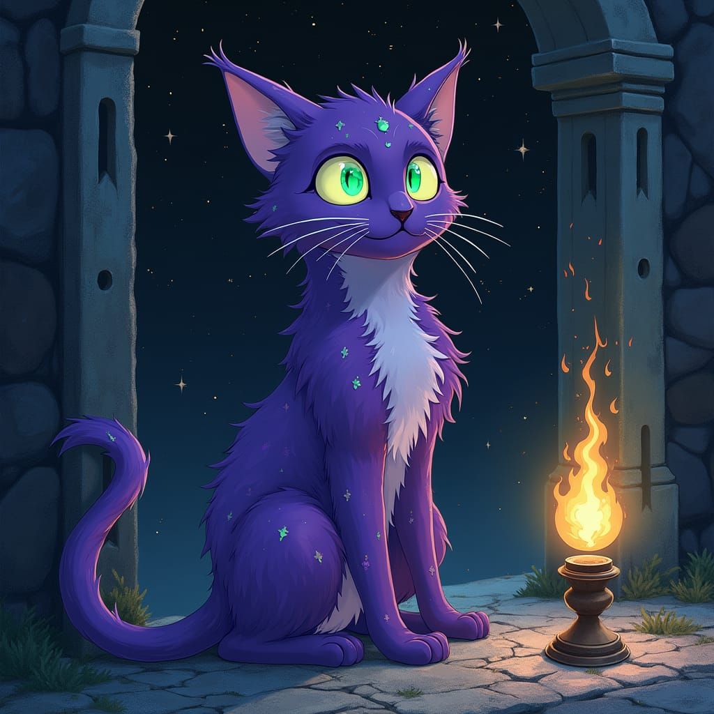 The Night Gate is guarded by a magical purple cat that only ...