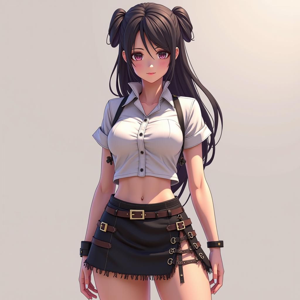Tifa in Striking 3D Anime Art Style